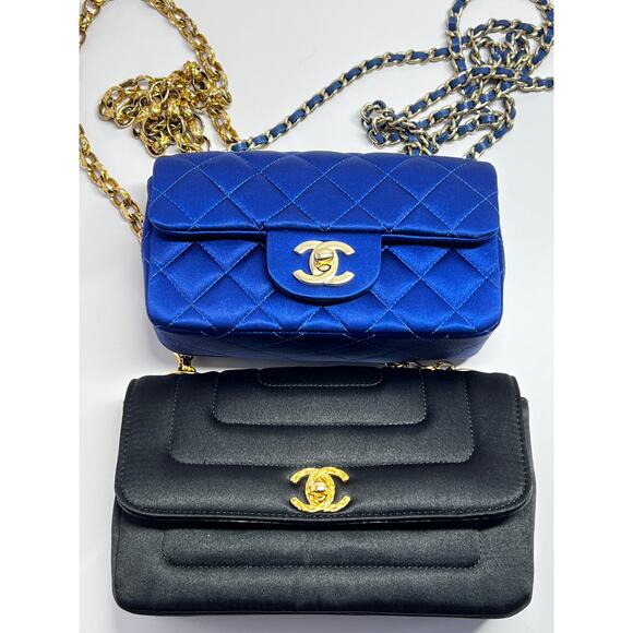Vintage Chanel cornflower extra mini satin flap bag - Picture 11 of 11